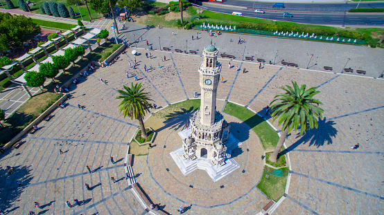 Izmir , Turkey - September 27, 2015: Izmir Clock Tower is a historic clock tower located at the Konak Square in the Konak district of İzmir, Turkey.