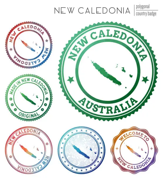 Vector illustration of New Caledonia badge.