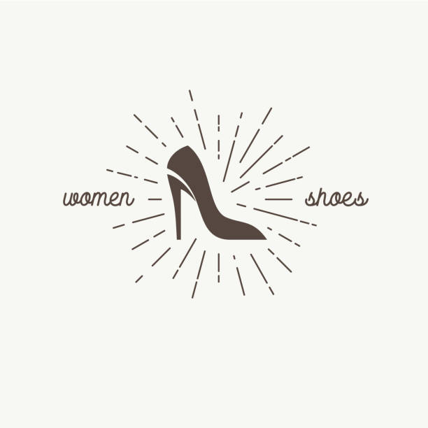 ilustrações, clipart, desenhos animados e ícones de elemento do projeto do vintage do vetor para o boutique das sapatas. - shoe high heels tall women