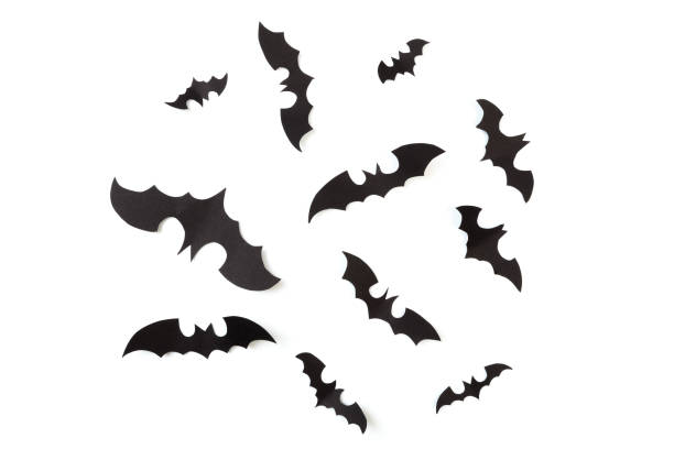 istock Halloween paper decorations on white  background. Halloween concept. Flat lay, top view, copy space 1178762675