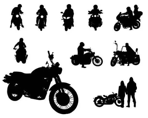 Vector illustration of Man on motorcycle