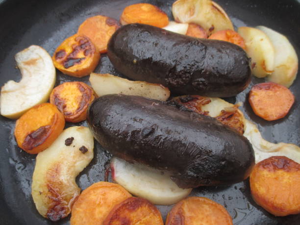 istock Black pudding with onions served with apple and sweet potato 1178762857