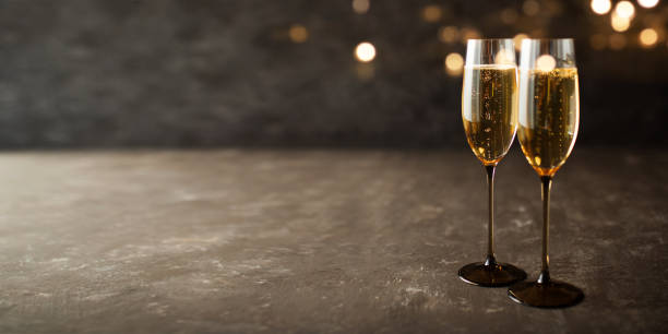 istock Champagne on old gray stone plate 1178763569