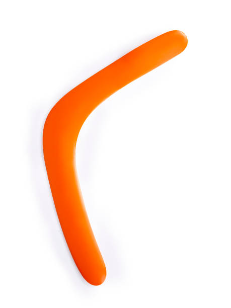 Boomerang bright brown color of wood on a white background