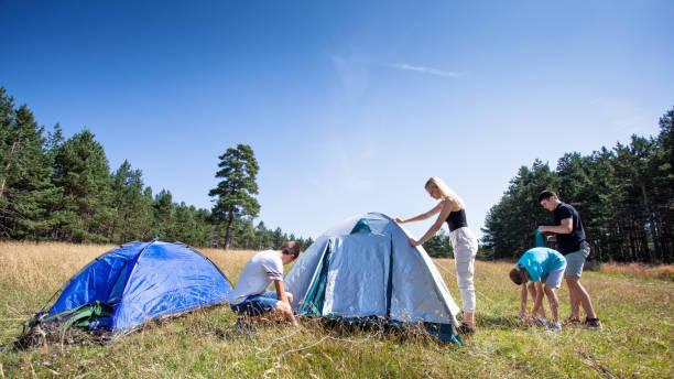istock Teenagers camping in nature 1178764605