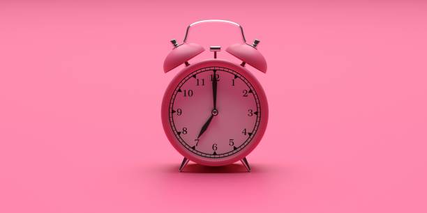 istock Alarm clock vintage on pink color background. 3d illustration 1178764610