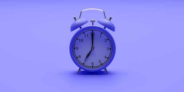 istock Alarm clock vintage on blue color background. 3d illustration 1178764627