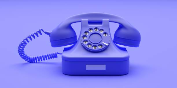 istock Telephone vintage on blue color background. 3d illustration 1178764666