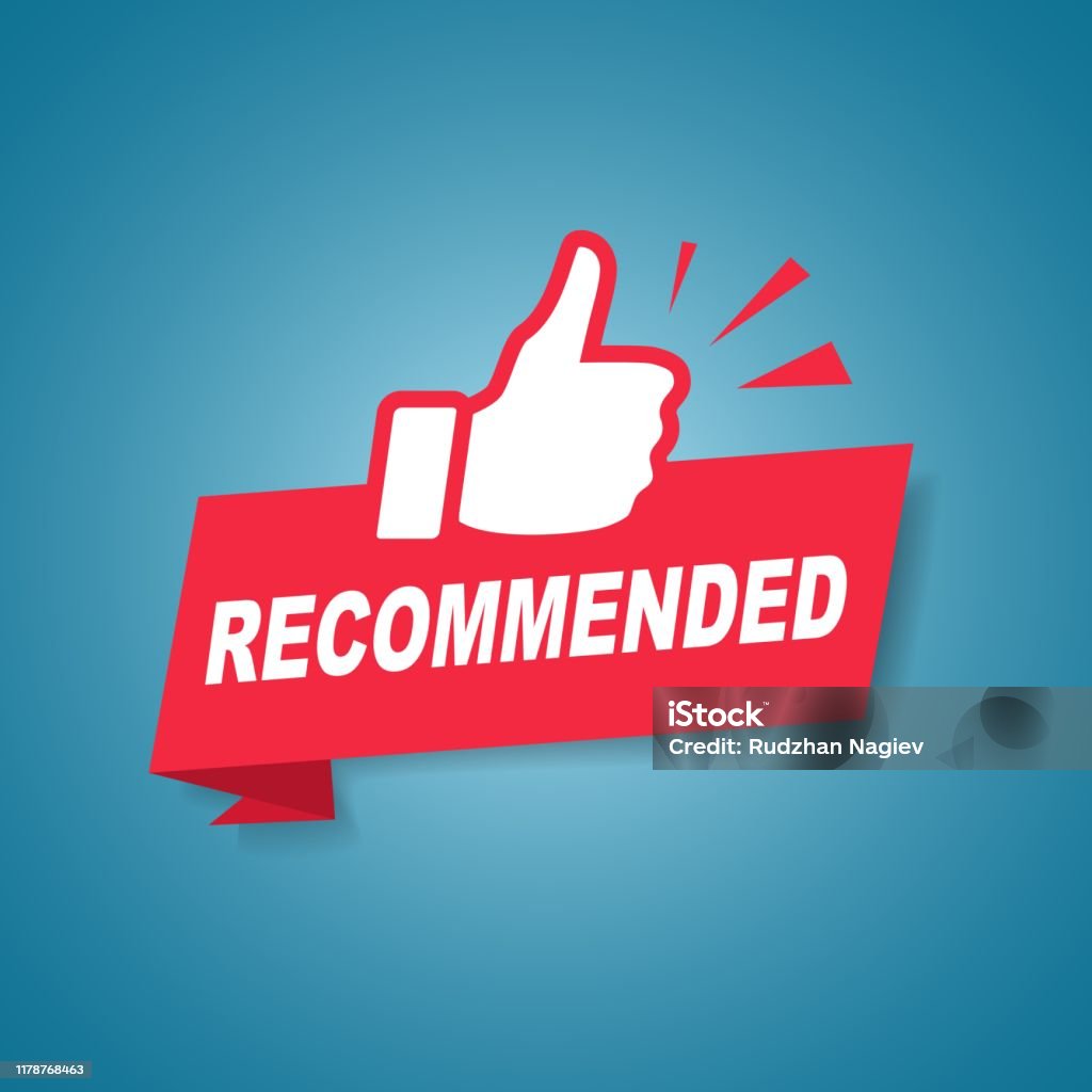 Recommended. Sign Simple Recommended Label Or Sign With Text Stock Illustration - Download Image ...