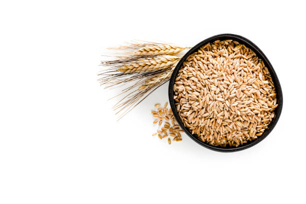 istock Wheat in a black bowl shot from above on background 1178773205