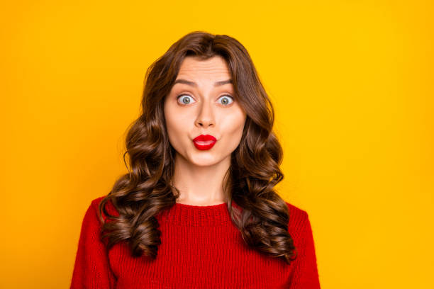 istock Photo of white charming cute nice girlfriend plumpling you while being surprised isolated vivid color background 1178773312