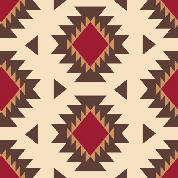 Tribal southwestern native american navajo seamless pattern Tribal southwestern native american navajo seamless pattern. Ethnic fashion aztec ornament, abstract geometric handmade print for textile and surface design, package, wallpaper, wrapping paper southwest stock illustrations