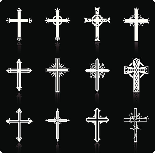 Religious Cross Design Collection Stock Illustration - Download Image Now -  Black And White, Religious Cross, Cross Shape - iStock