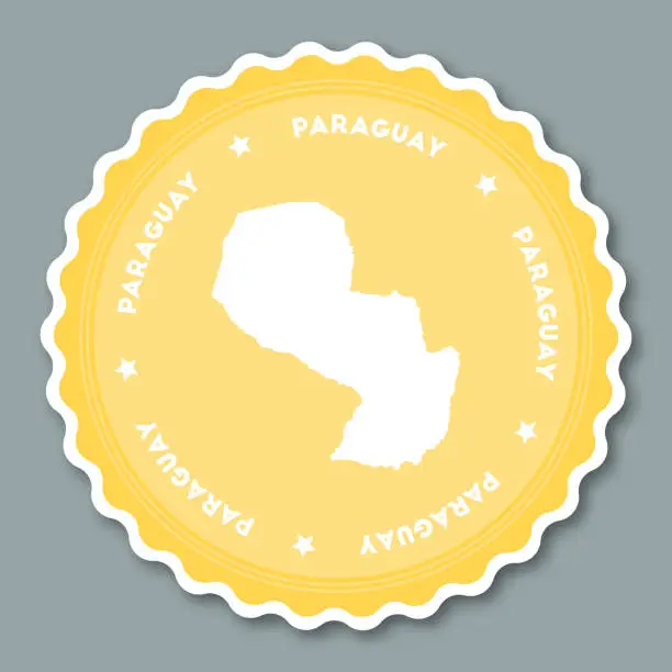 Vector illustration of Paraguay sticker flat design.