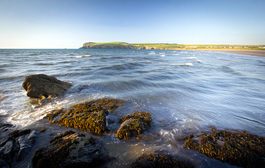 Aberystwyth coast west Wales UK. View from the coast of Cardigan Bay.