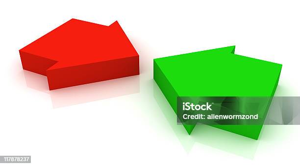 Sprzeczne Strzałki - zdjęcia stockowe i więcej obrazów Twarzą w twarz - Twarzą w twarz, Znak strzałki, Dwa przedmioty