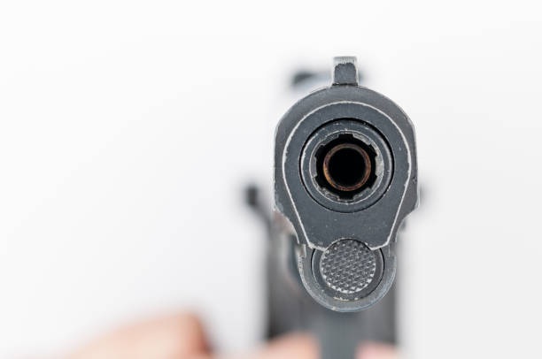 Gun isolated on white background.Pistol isolated.