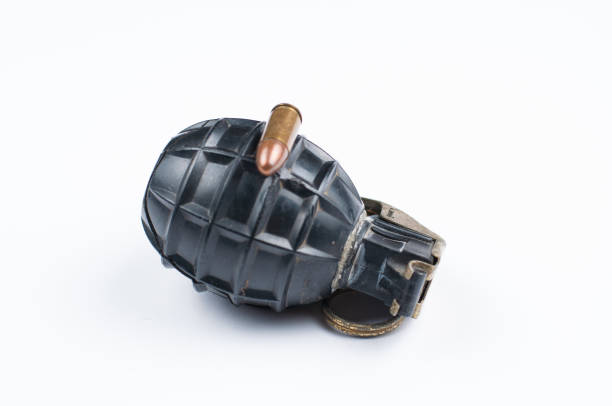 istock Bomb and bullet isolated on white background.Copy space. 1178783109