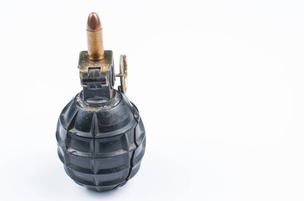 istock Bomb and bullet isolated on white background.Copy space. 1178783215