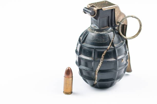 istock Bomb and bullet isolated on white background.Copy space. 1178783371