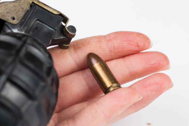 istock Bomb and bullet isolated on white background.Copy space. 1178783521