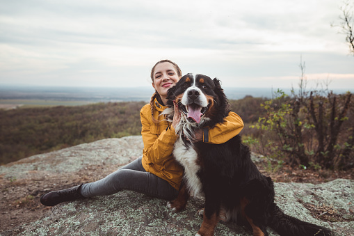 Young woman with dog