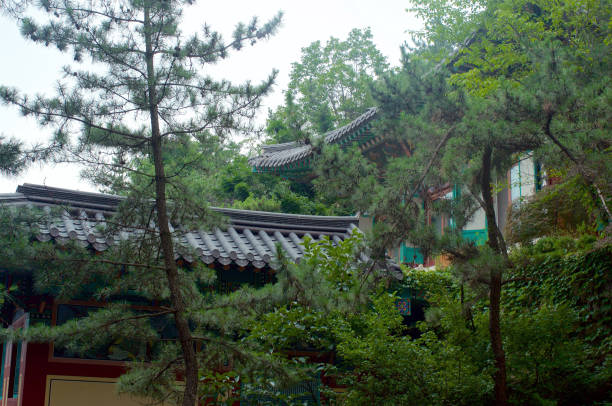 istock Buddhist temple on mountain in Seoul 1178785946