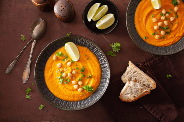 istock creamy carrot chickpea soup on dark rustic background 1178787773