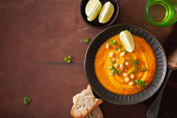 istock creamy carrot chickpea soup on dark rustic background 1178788013