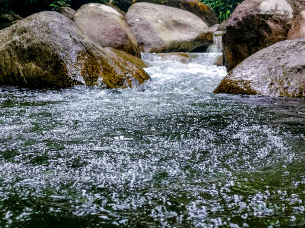 istock Selected focus view of crystal clear white water rapid 1178788334