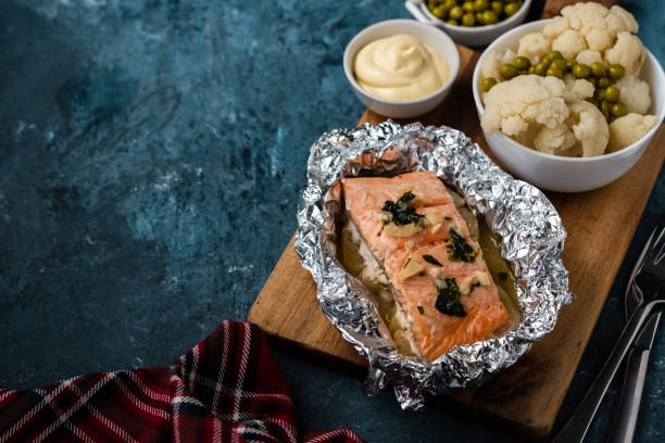 istock Solomon fillet with pineapple and cauliflower. Fish with vegetables. 1178788375