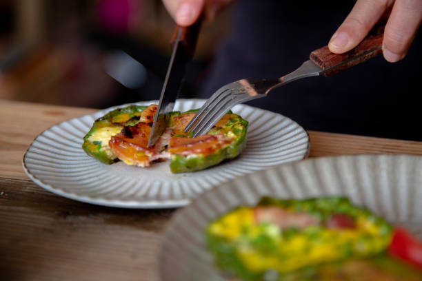 istock homemade healthy breakfast:  small quiche made with bacon,egg and green pepper 1178792070