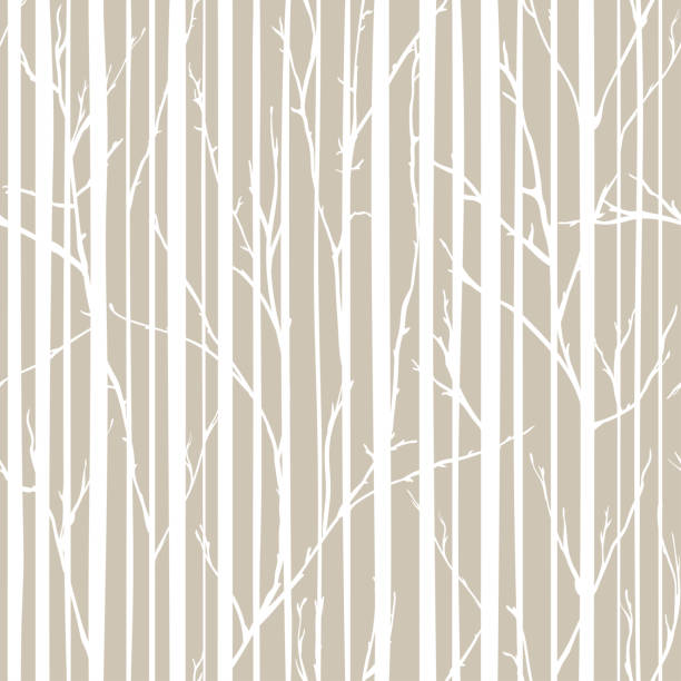 나무의 가지가 얽혀있다. 원활한 패턴 자연 테마. 분기 및 줄무늬 패턴 - forest stock illustrations