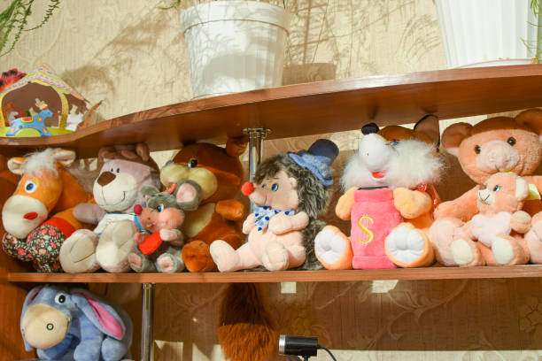 istock Soft toys on the shelf 1178799290