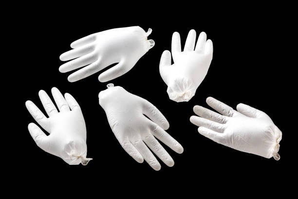 istock Disposable rubber gloves isolated on background 1178802936