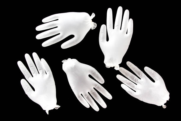 istock Disposable rubber gloves isolated on background 1178803083