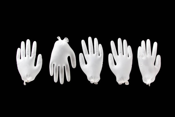 istock Disposable rubber gloves isolated on background 1178803624