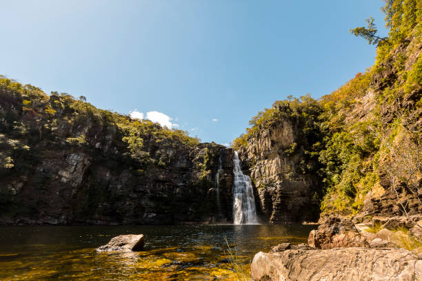 Huge waterfall in Chapada dos Veadeiros National Park, Goias, Brazil Huge waterfall in Chapada dos Veadeiros National Park, Goias, Brazil goias photos stock pictures, royalty-free photos & images