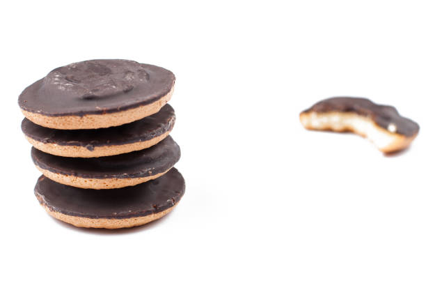istock Chocolate cookies isolated on white background.Copy space. 1178806199