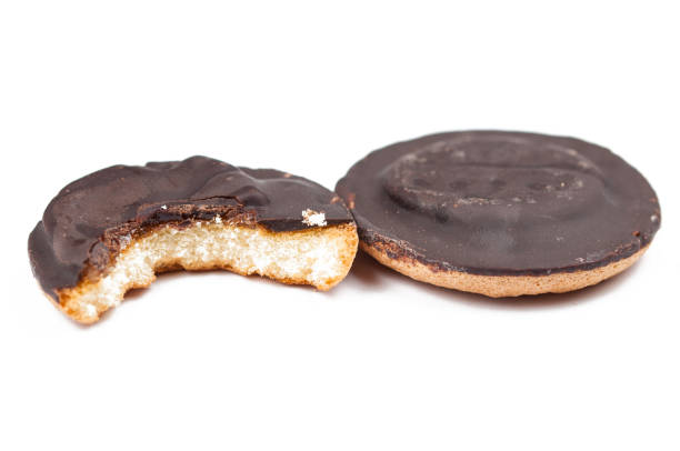 istock Chocolate cookies isolated on white background.Copy space. 1178806287