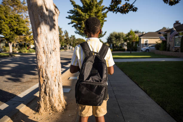 istock Afro american kid coming back from school 1178808493