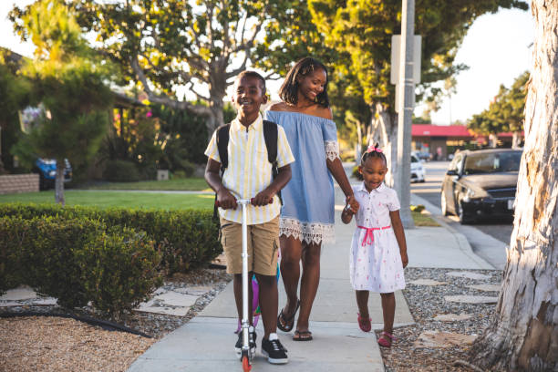 istock Family coming back from school in USA 1178808519