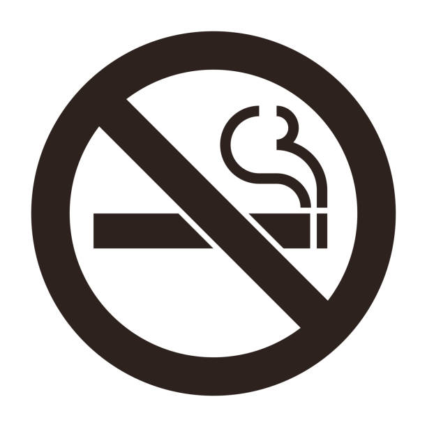 ilustrações, clipart, desenhos animados e ícones de sinal não fumadores - no smoking sign smoking sign cigarette