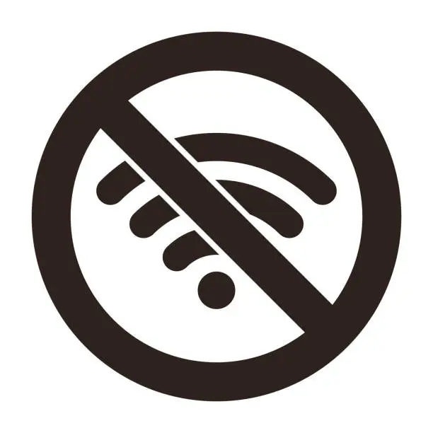 Vector illustration of No Wi-Fi sign