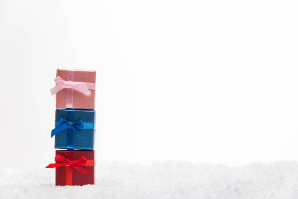istock Christmas gifts with snow 1178811387
