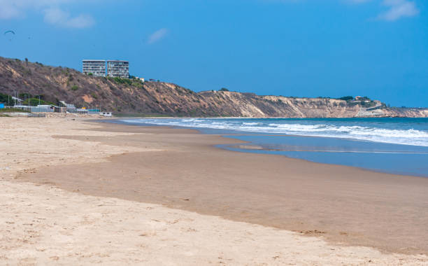 istock Beach with people, birds, buildings and para gliders 1178813996