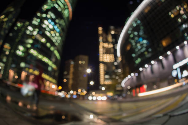 istock Modern business building in night city 1178814428