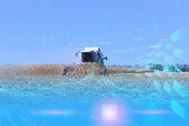 istock combine management and harvesting using Internet of things technologies without human intervention. Future Opportunities in the Agricultural Industry 1178819373