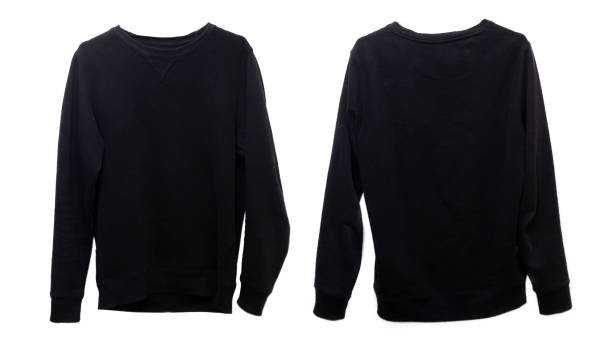 istock Black simple hoodie on white backgorund. 1178819579