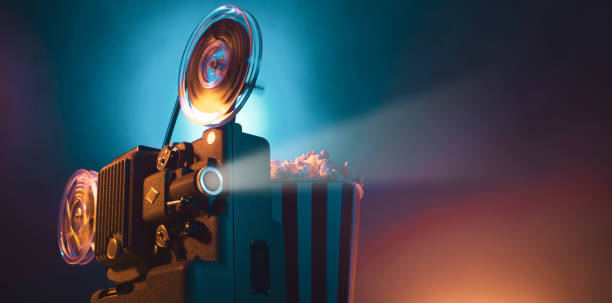 istock Vintage film projector and film screening 1178819848